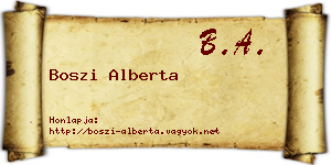 Boszi Alberta névjegykártya